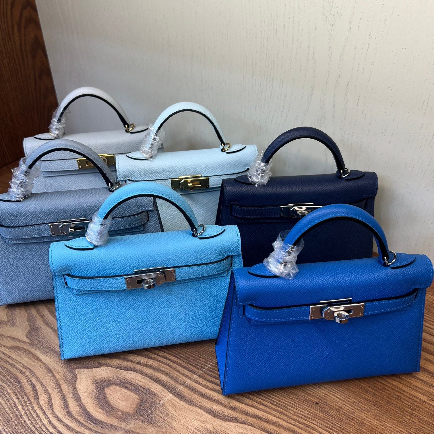 The second generation mini Kelly semi-handmade wax line EP leather palm pattern steel hardware pair version of the high-quality handbag shoulder crossbody bag