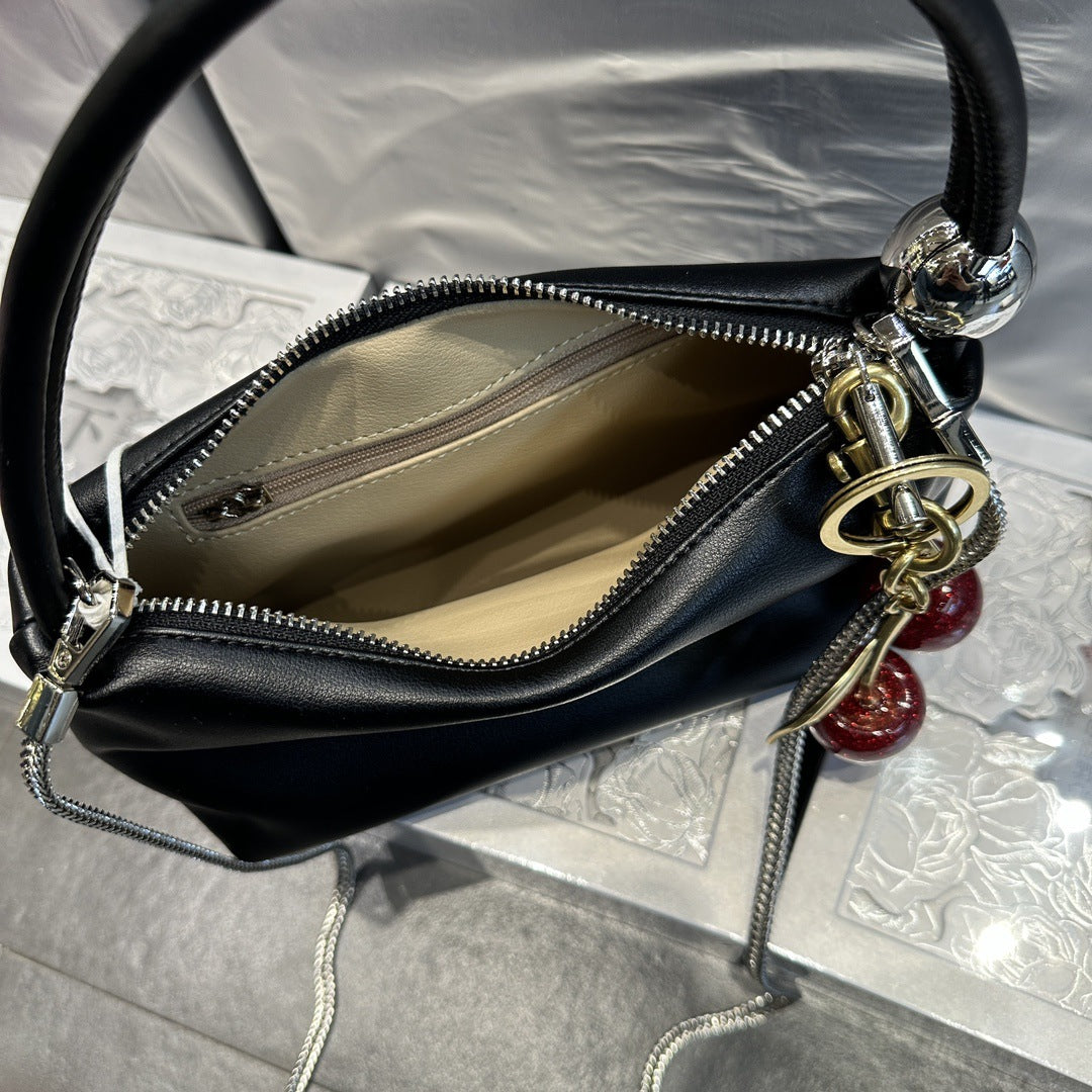 2025 New Genuine Leather Handbag Women's Simple One Shoulder Crossbody Bag Small Square Bag Niche Design Mini Bag Wholesale